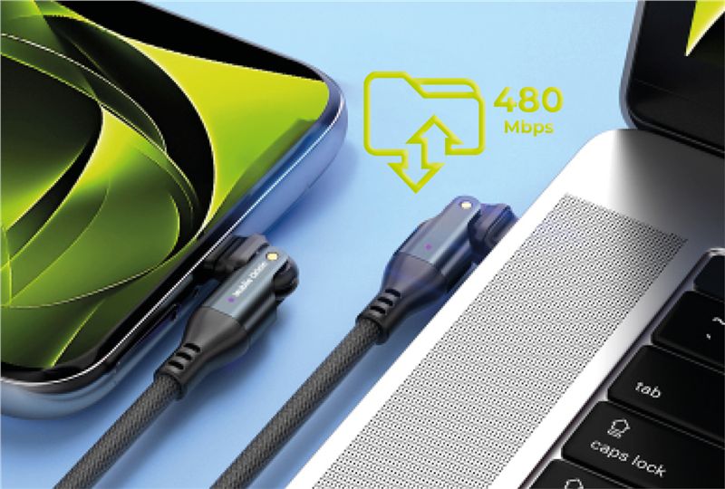Cablu rotativ Mobile Origin USB-C la USB-C 240W incarcare rapida (iPhone 17 Pro Max, MO-240WRC-CB3) by www.silkase.ro